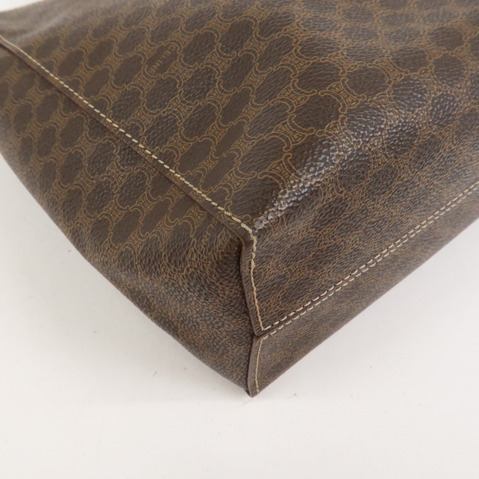 Celine Macadam Hand Bag - Brown, PVC Leather