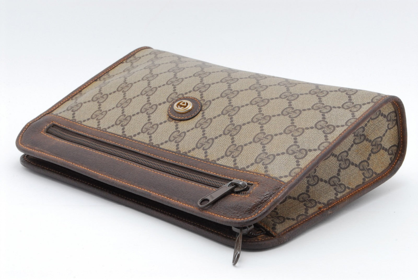 Gucci Vintage Clutch Bag - Brown, PVC Leather