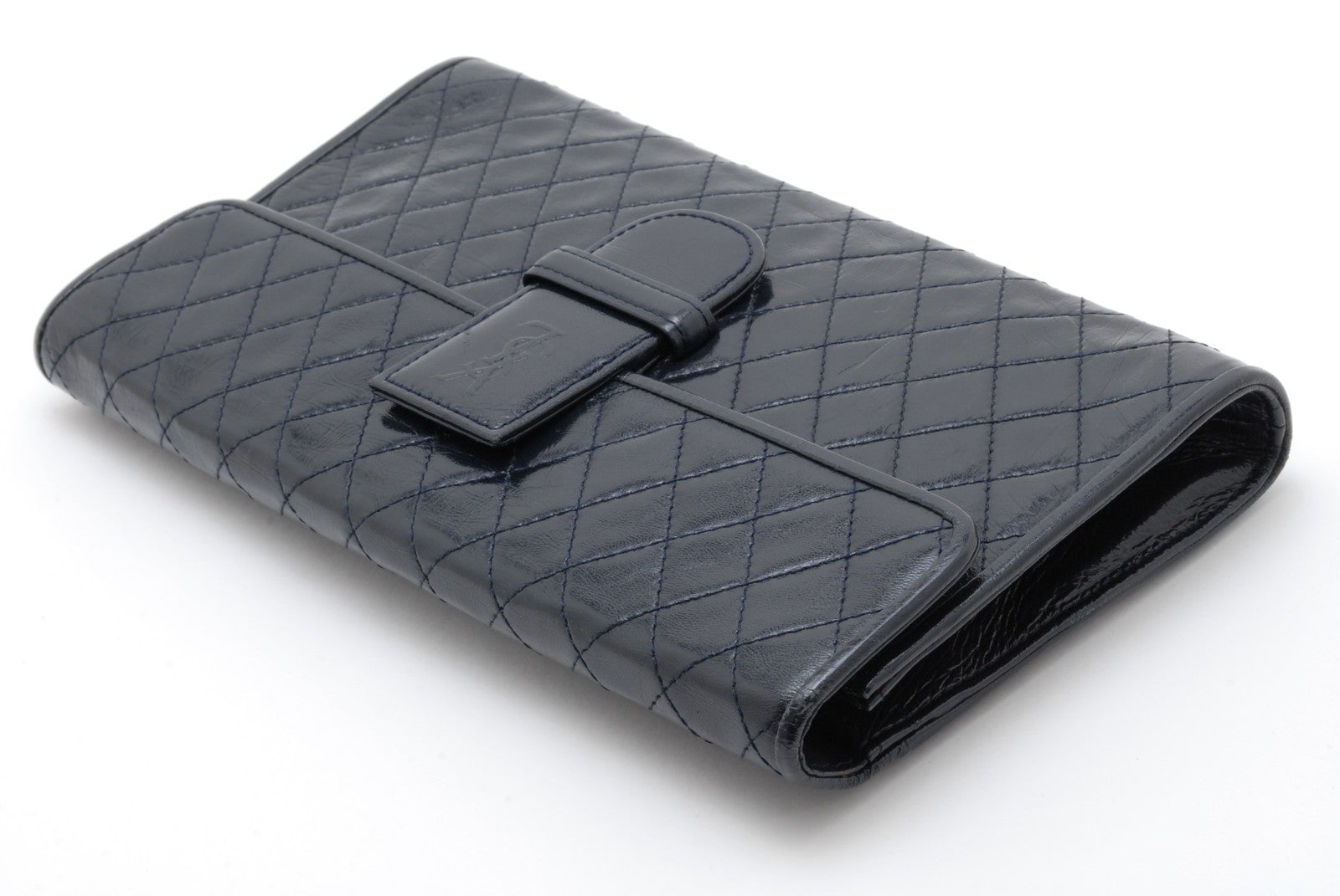 Saint Laurent Yves Saint Laurent Clutch Bag - Navy, Patent Leather