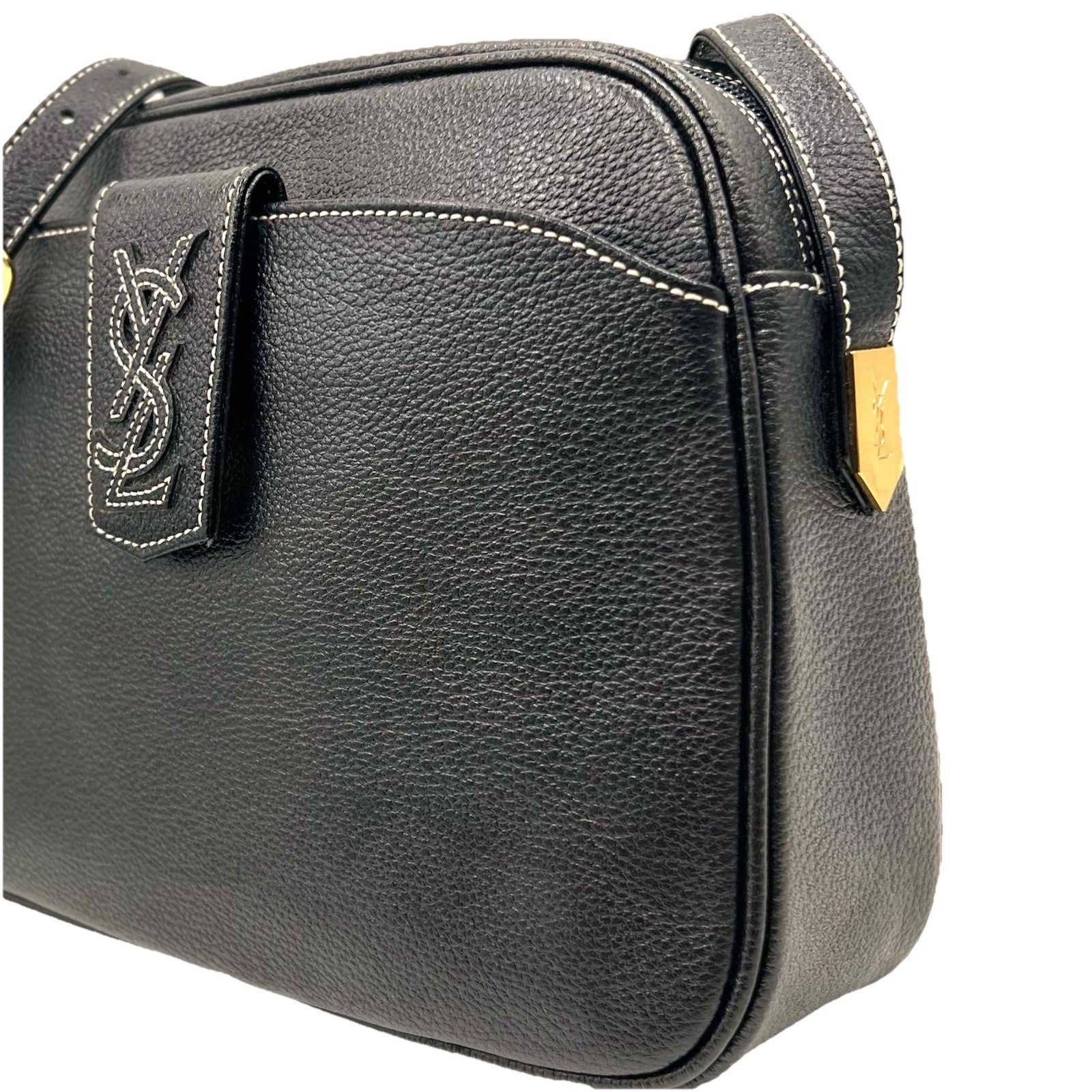 Saint Laurent Yves Shoulder Bag - Black, Leather