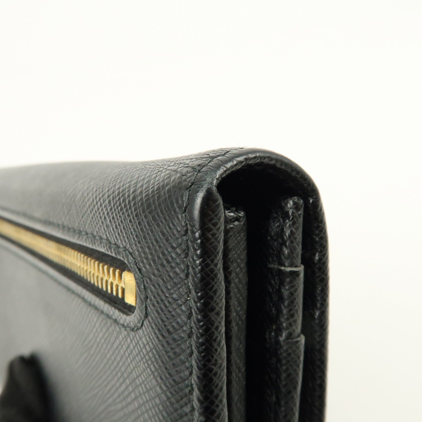 Prada Triangle Logo Wallet - Black, Saffiano Leather