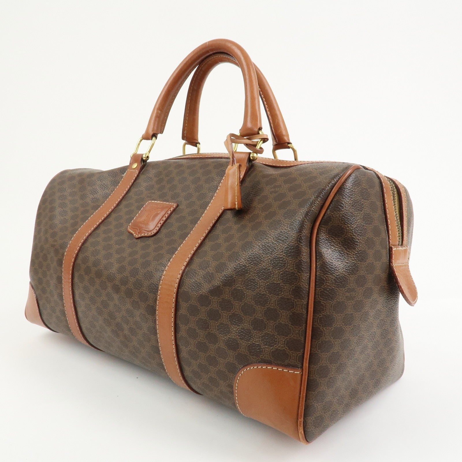 Celine Macadam Boston Bag - Brown, PVC Canvas Leather
