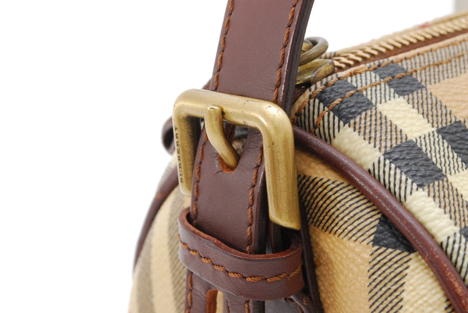Burberry Nova Check Shadow Horse Shoulder Hand Bag - Beige, PVC Leather