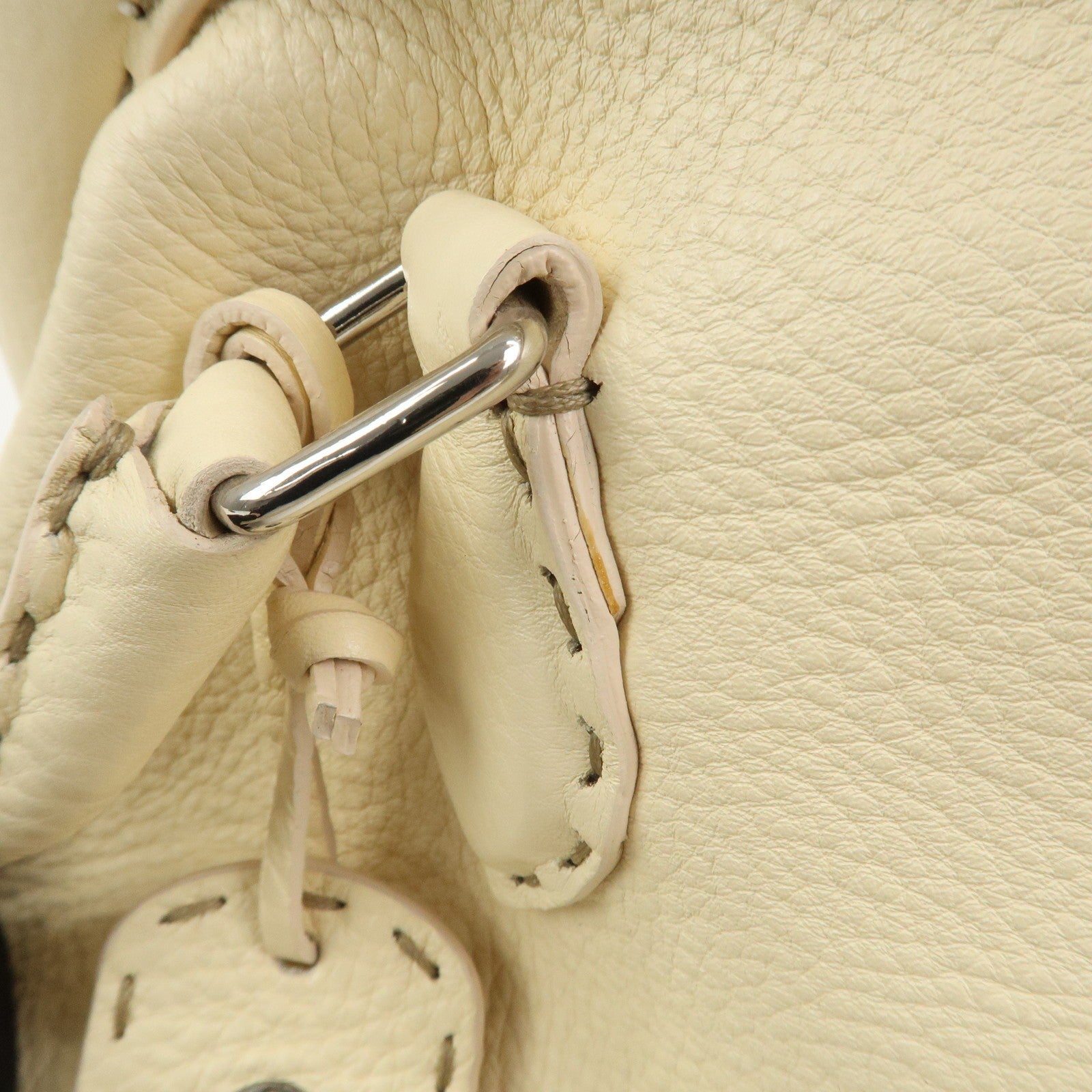 Fendi Boston Hand Bag - Cream, Leather