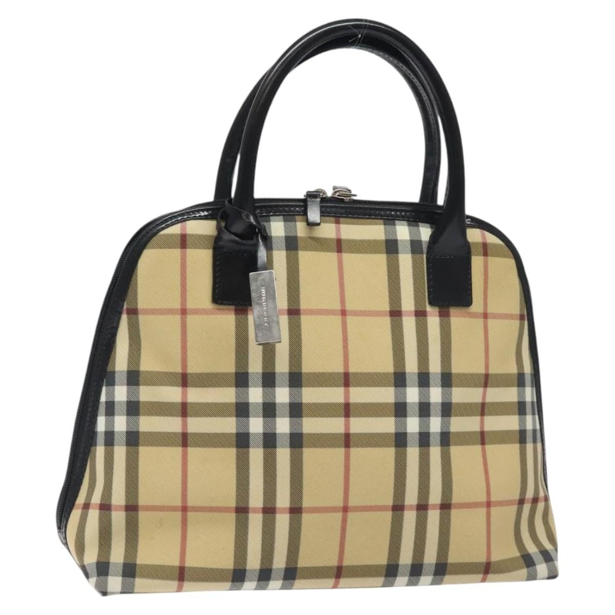 Burberry Nova Check Handbag - Beige/Silver, PVC Leather