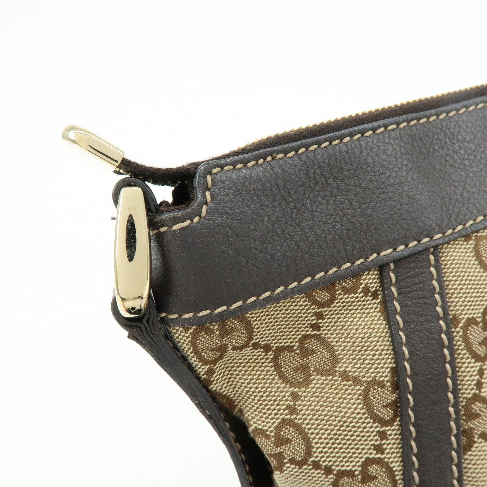 Gucci 203257 Shoulder Crossbody Bag - Brown, GG Canvas, Leather