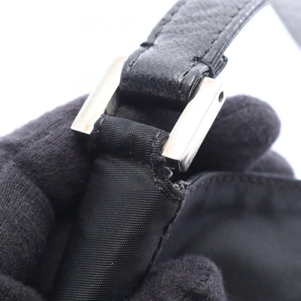 Fendi FF Fittings Shoulder Bag - Black, Nylon Leather