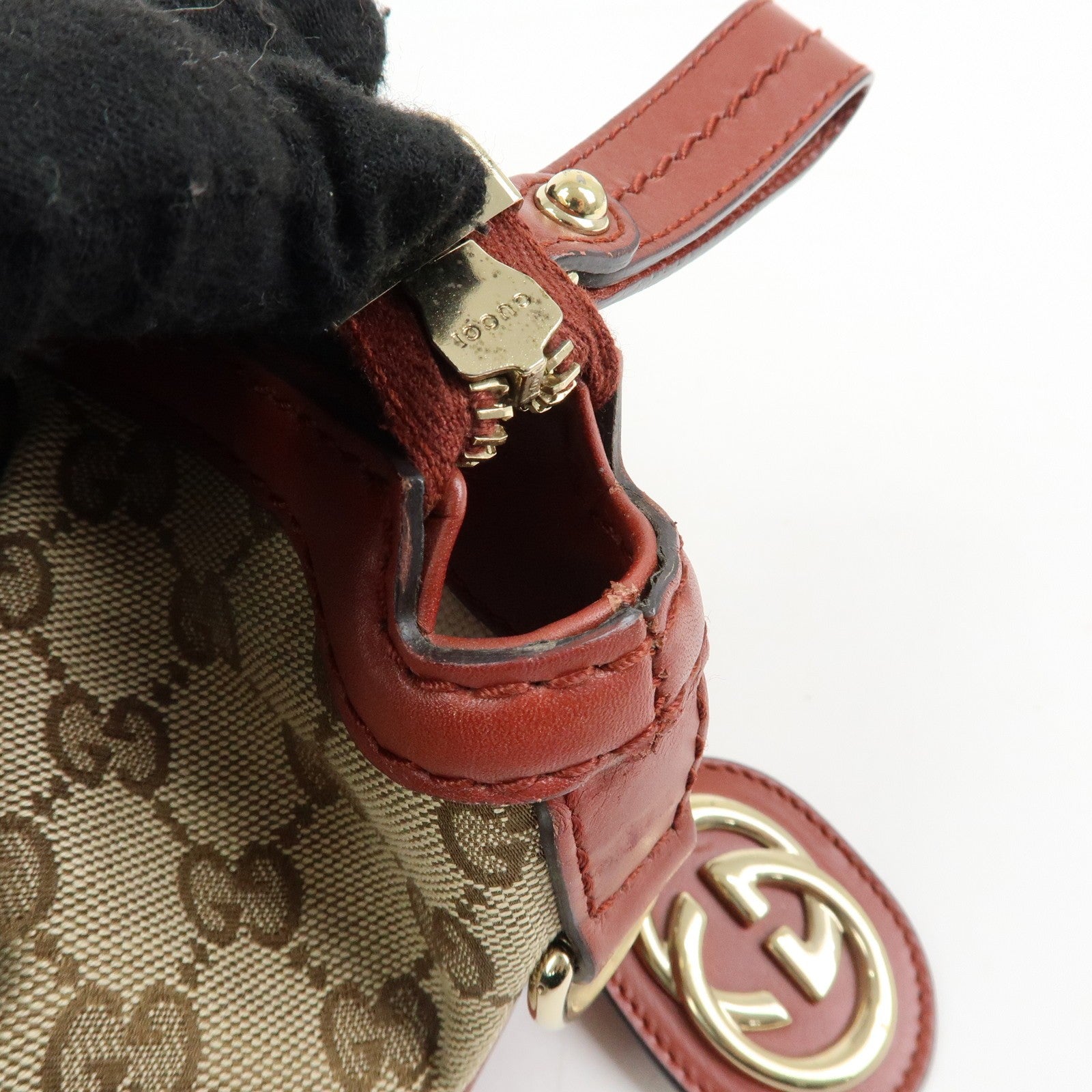 Gucci 2 Way Bag - Beige, Canvas Leather