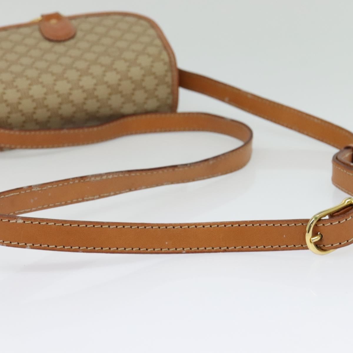 Celine Macadam Shoulder Bag - Beige/Gold, PVC Leather