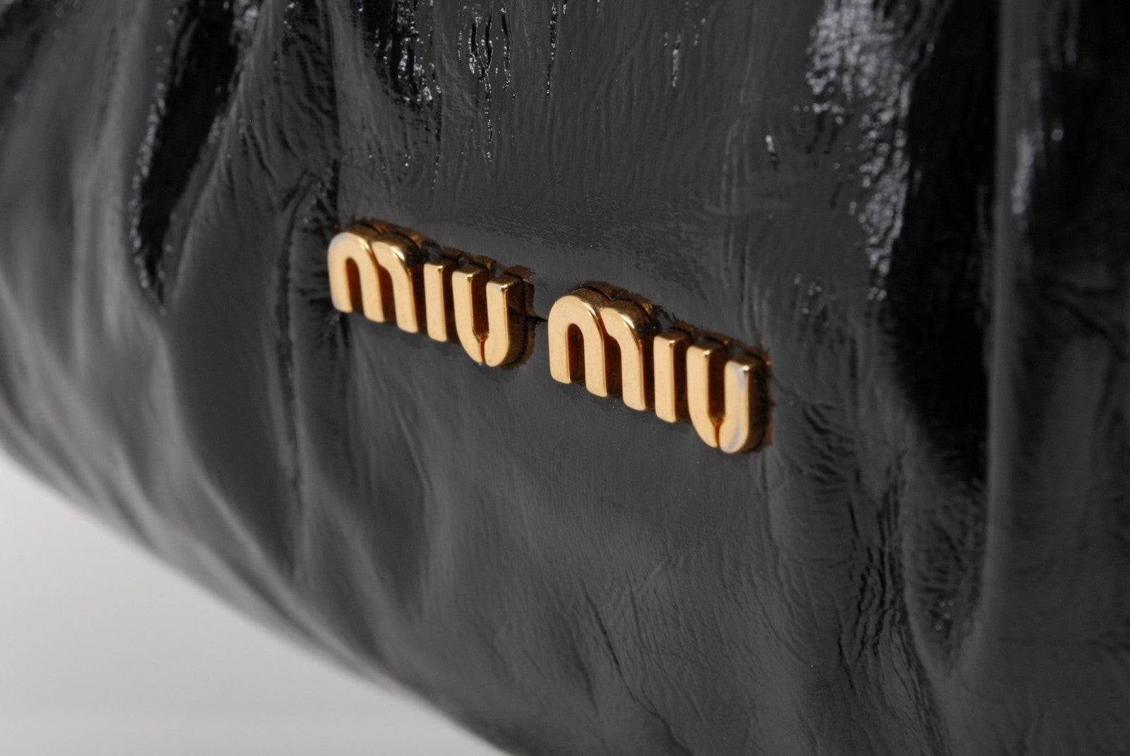 Miu Miu 142 Tote Shoulder Bag - Black, Patent Leather