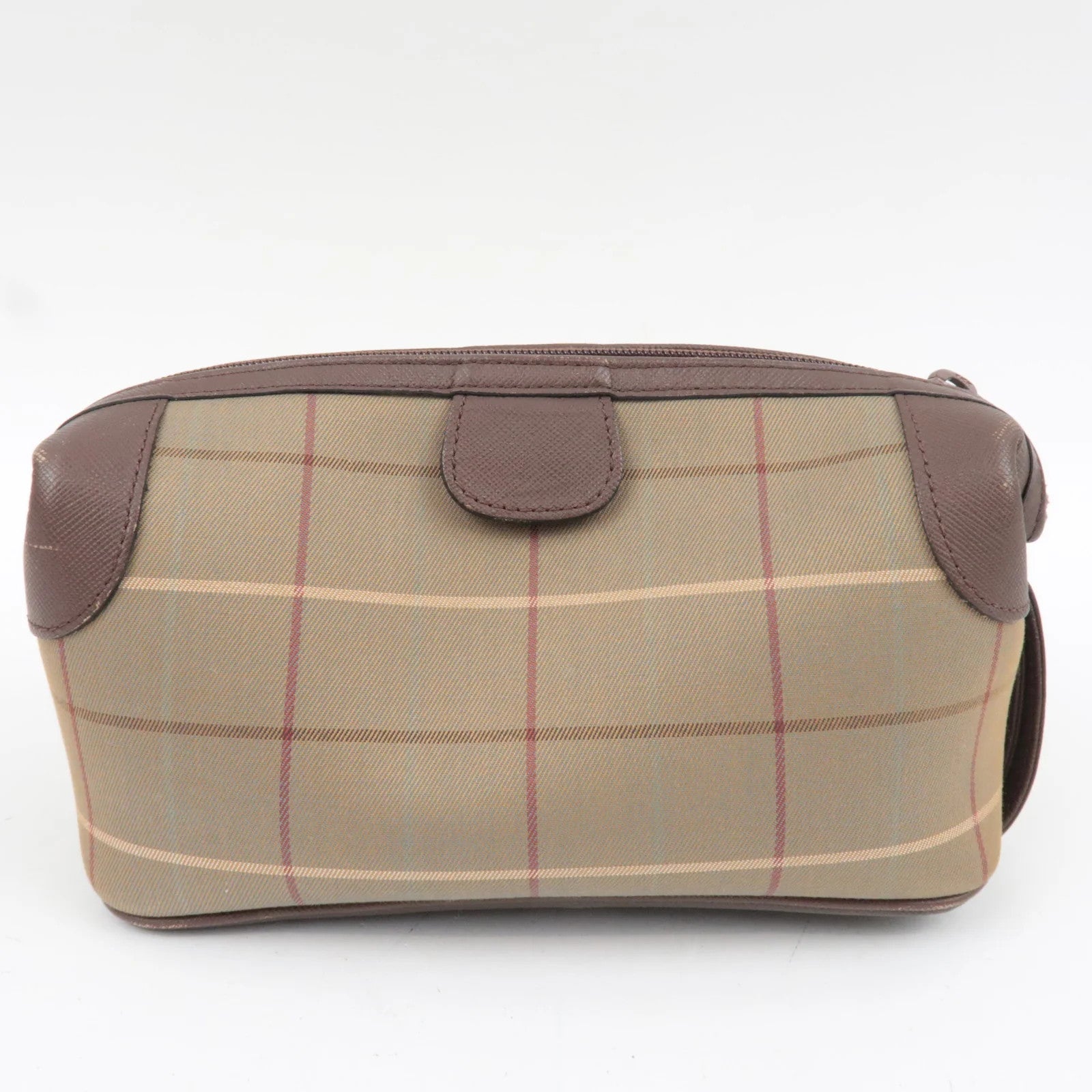 Burberry Nova Plaid Cosmetic Pouch - Beige, Canvas Leather