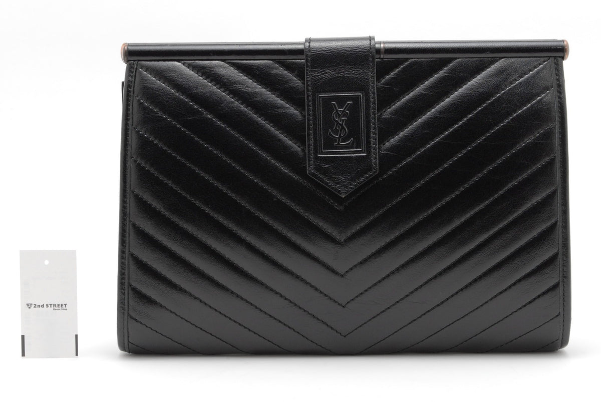 Saint Laurent Yves Saint Laurent Clutch Bag - Black, Leather