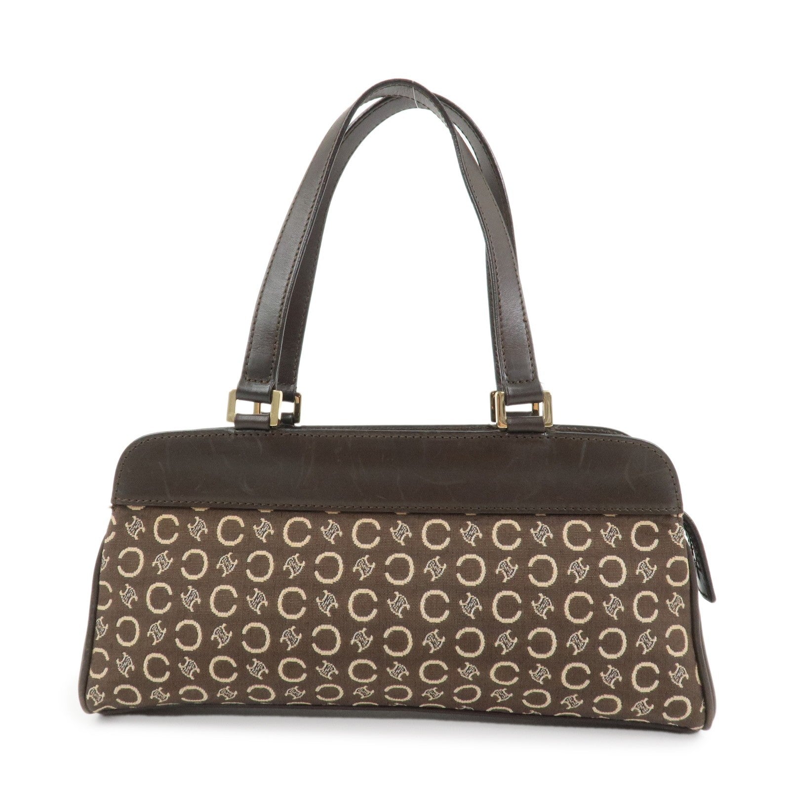 Celine C Macadam Hand Bag - Brown, Canvas and Leather