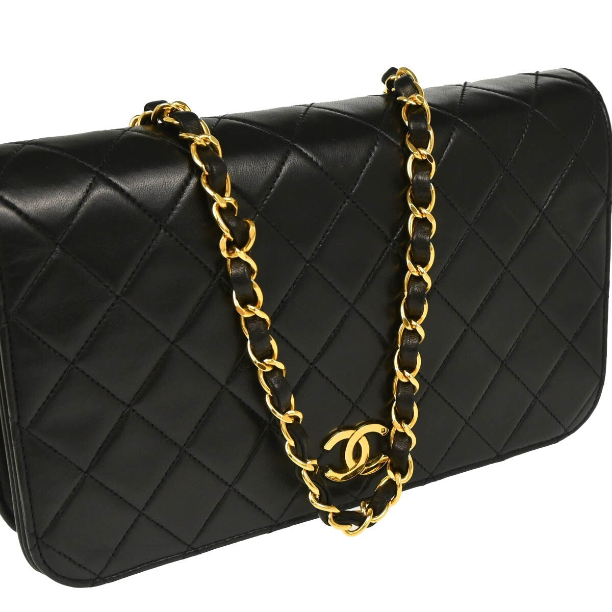 Chanel Single Chain Shoulder Shoulder Bag - Black, Lambskin Leather