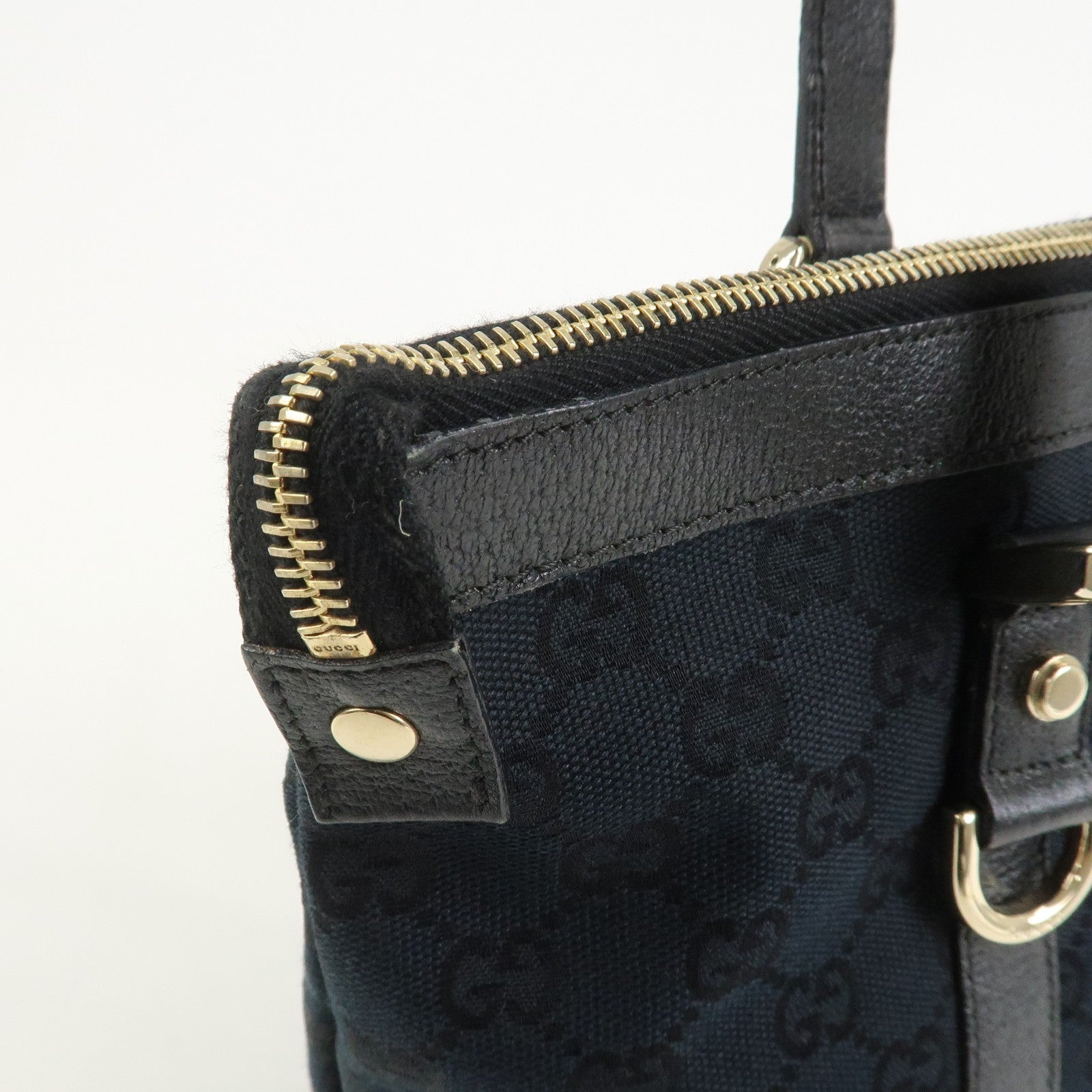 Gucci Abbey Tote Bag - Black, GG Canvas, Leather