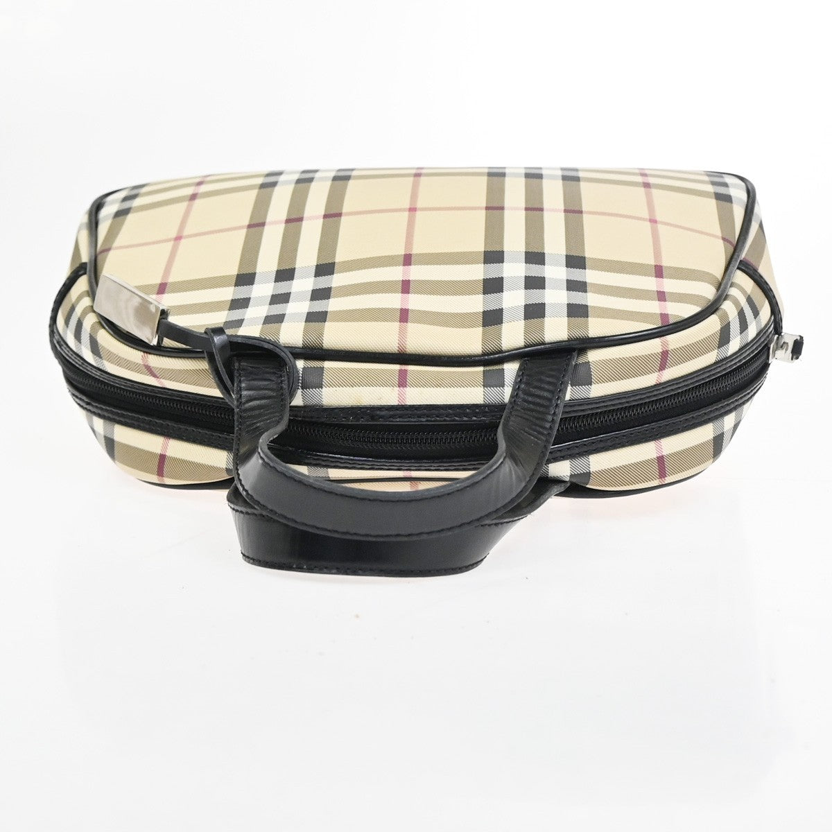 Burberry Nova Check Hand Bag - Beige Black, Leather PVC