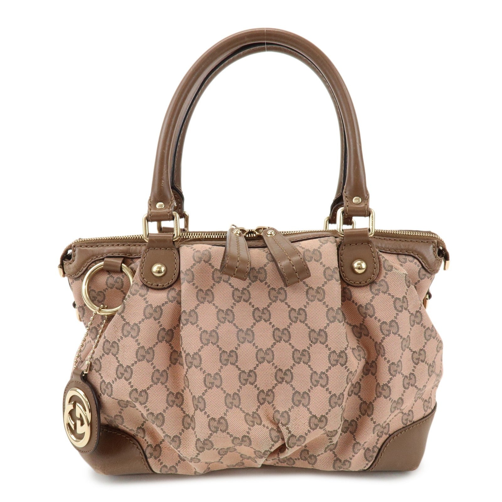 Gucci 2Way Bag - Pink, GG Canvas, Leather