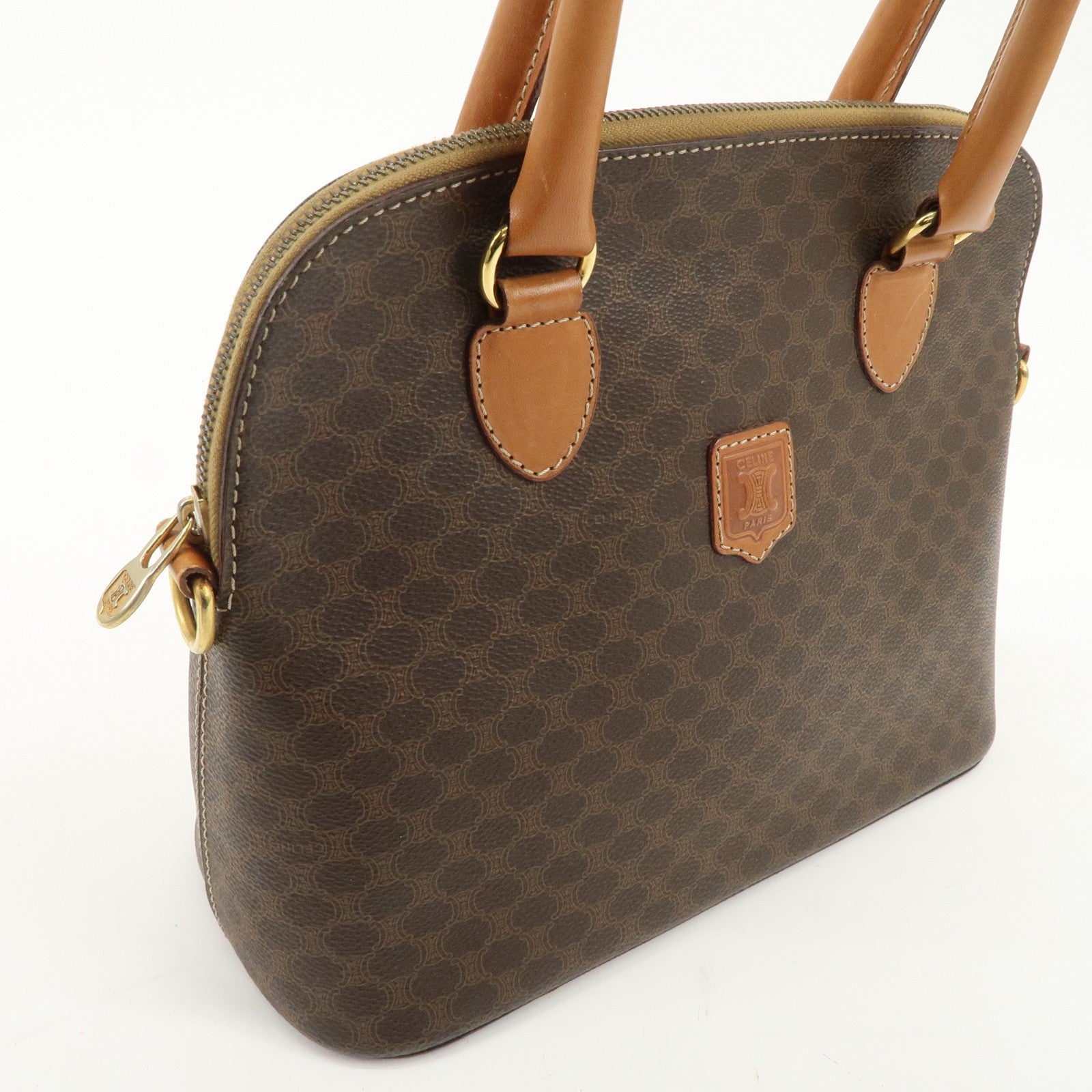 Celine Macadam Hand Bag - Brown, PVC Leather