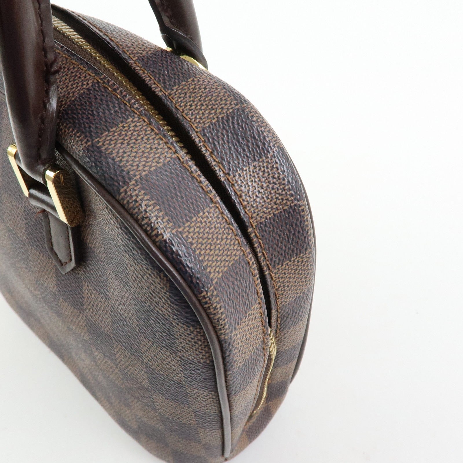 Louis Vuitton Saria Mini Handbag - Damier Ebene, Canvas Leather