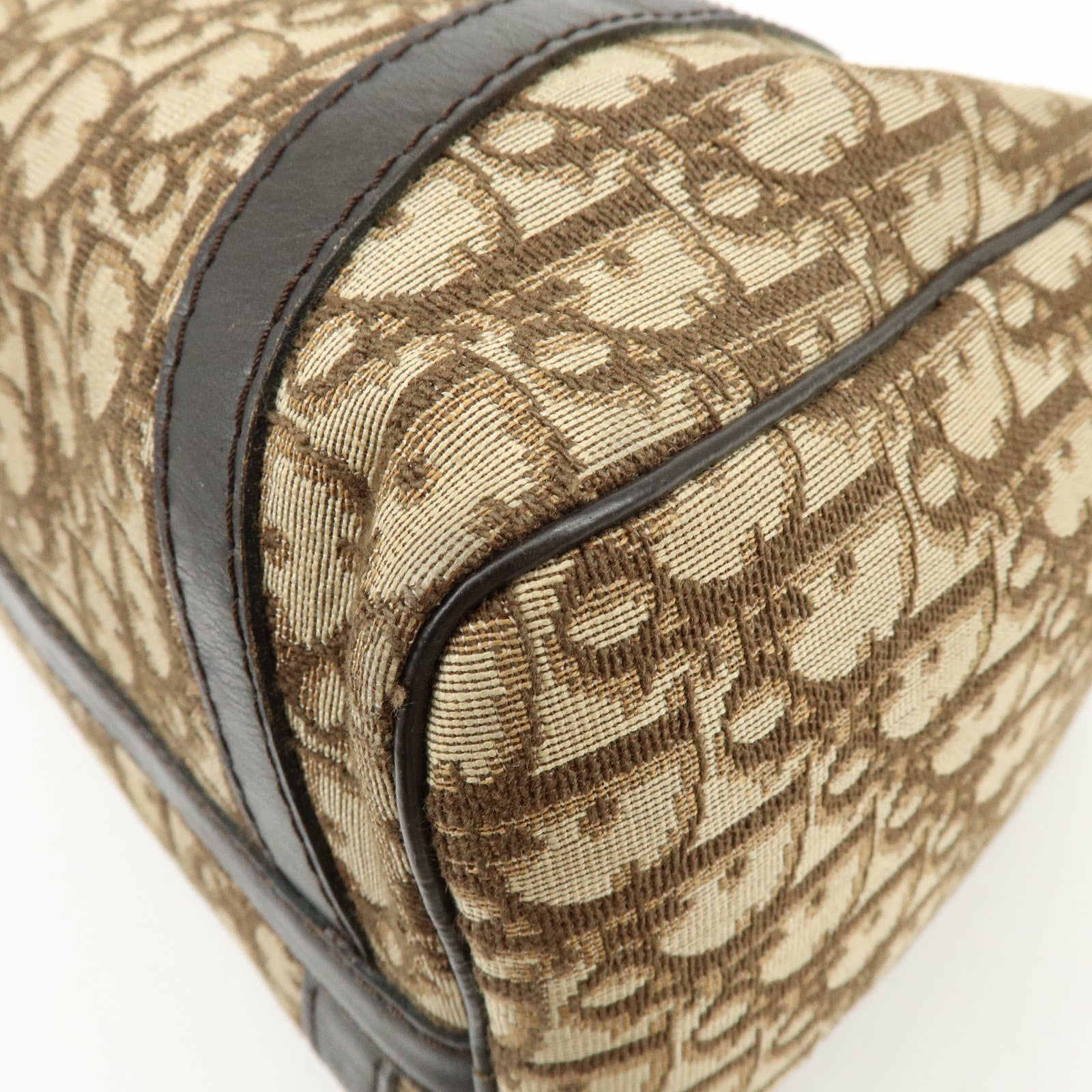Christian Dior Trotter Jacquard Boston Bag - Brown, Jacquard Canvas and Leather