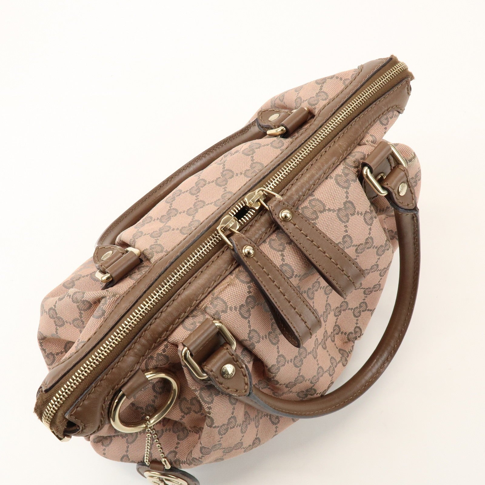 Gucci 2Way Bag - Pink, GG Canvas, Leather