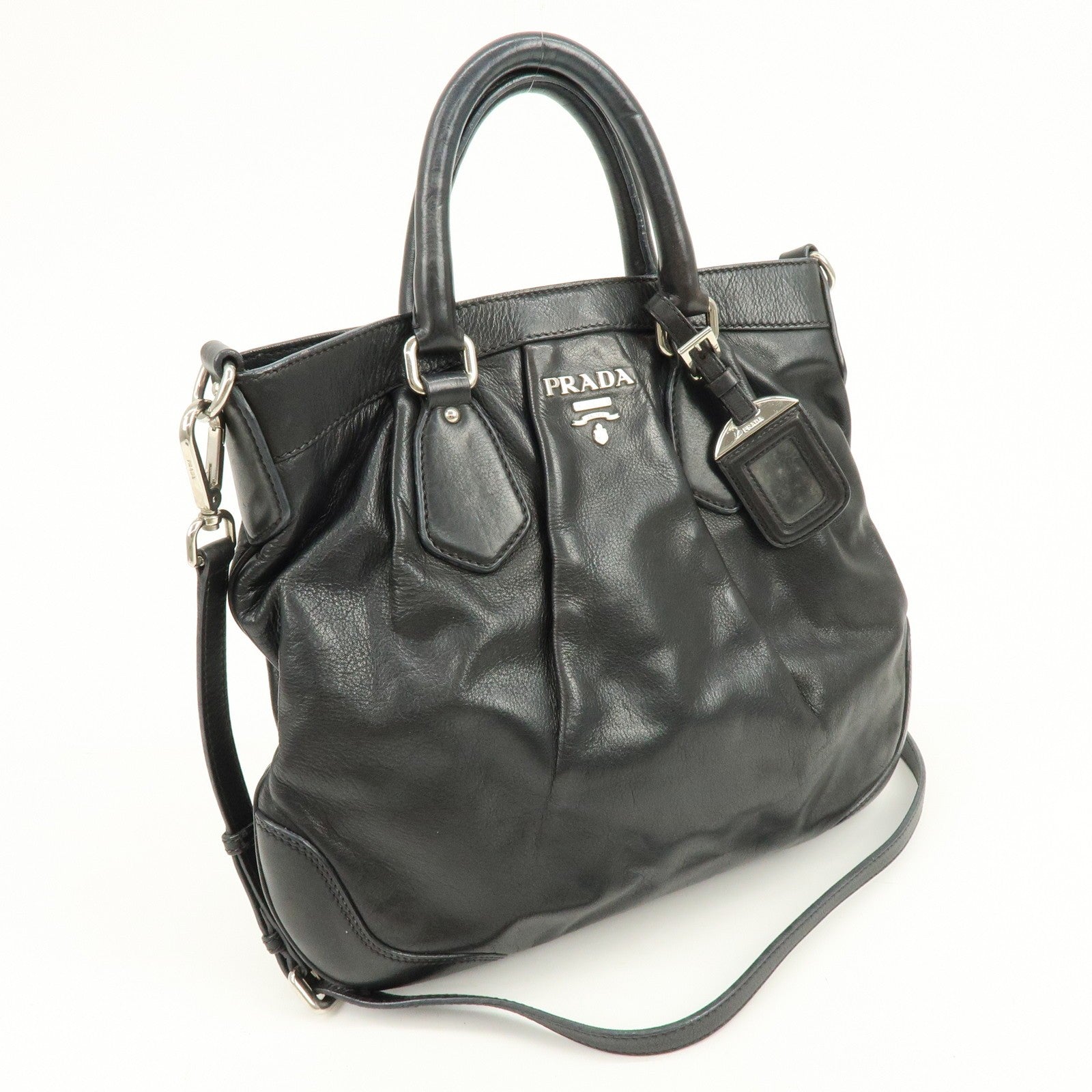 Prada 2Way Bag Hand Bag - Black, Leather