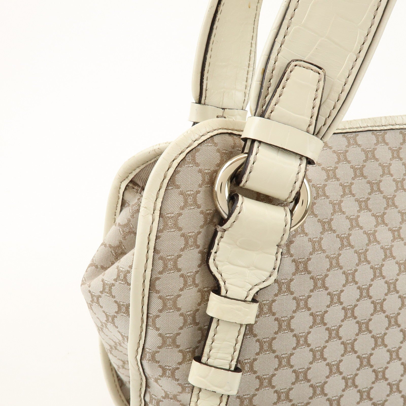 Celine Macadam Shoulder Bag - Beige Ivory, Canvas Leather