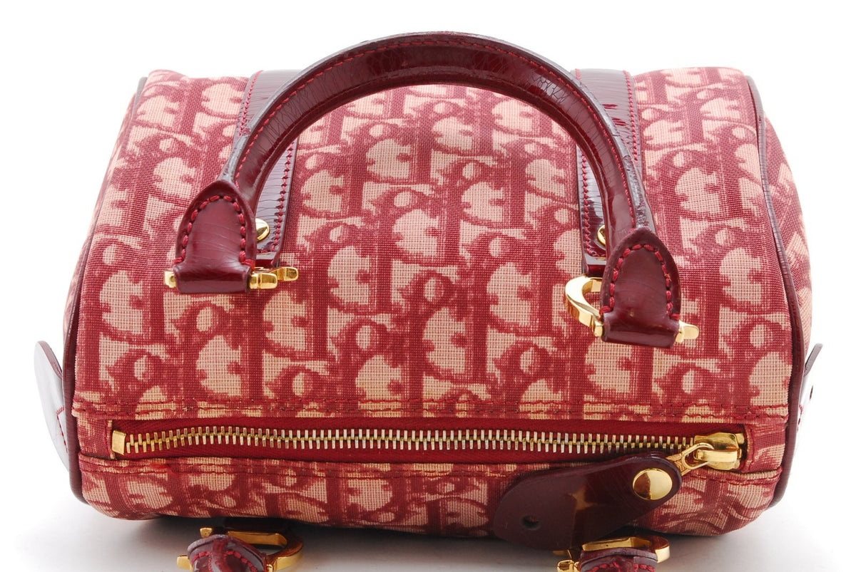 Dior Trotter Mini Boston Handbag - Bordeaux, Canvas