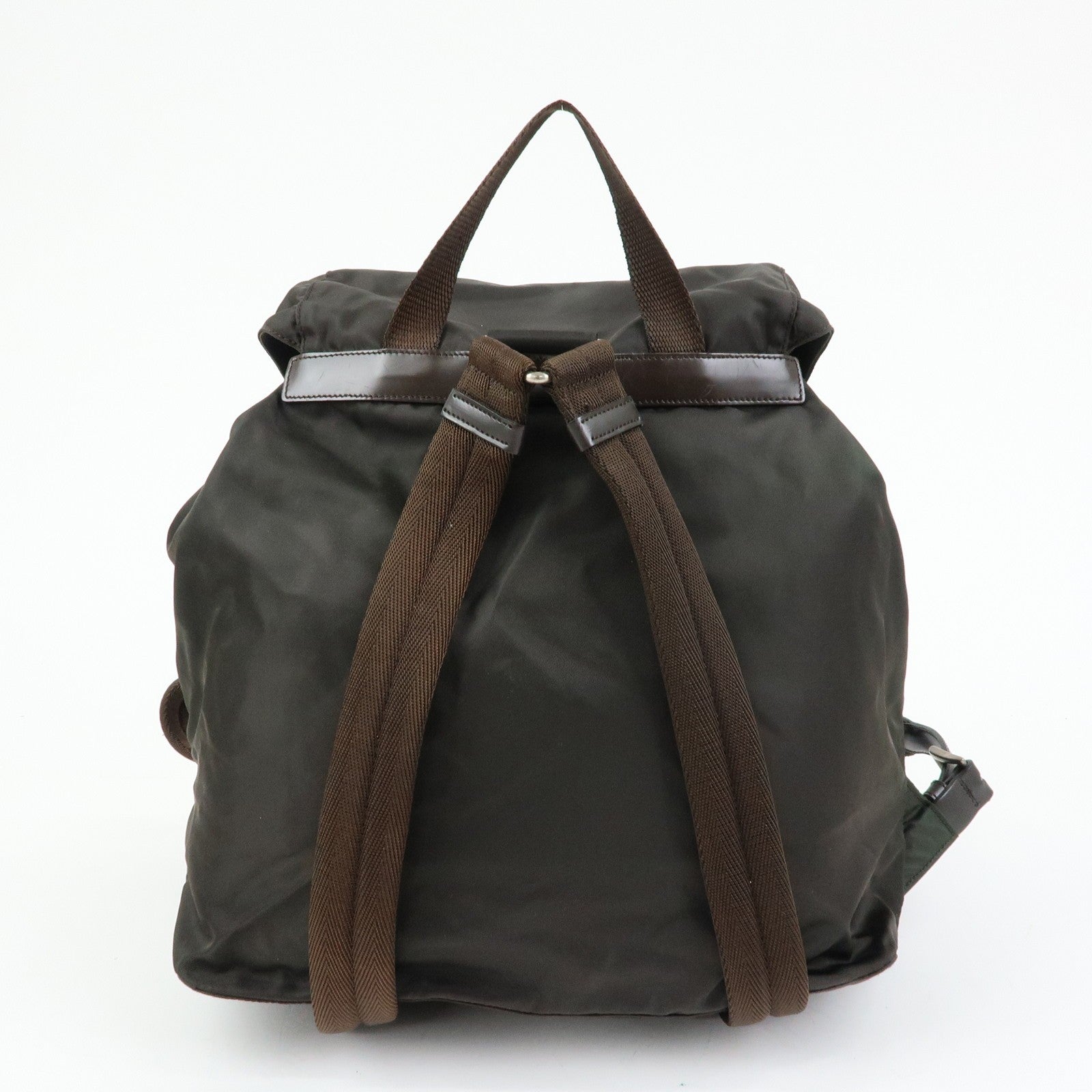 Prada B2811 Backpack - Brown, Nylon and Leather