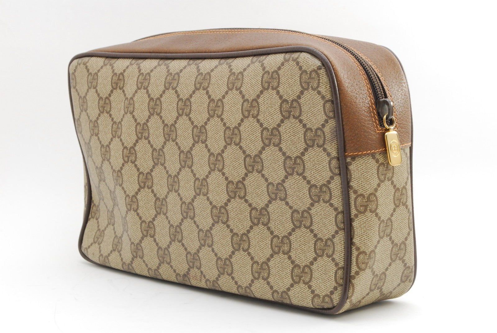 Gucci GG Supreme Clutch - Beige, PVC Leather