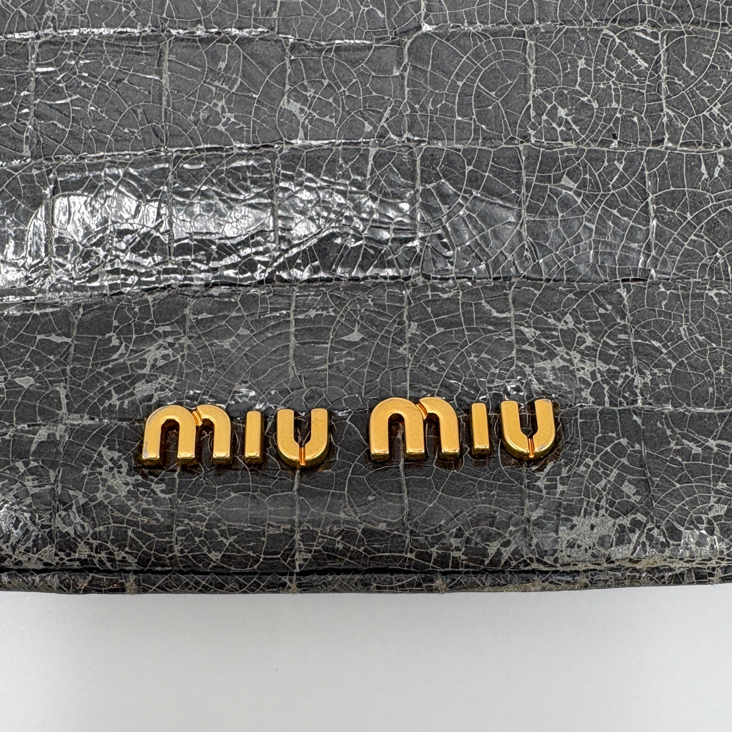 Miu Miu Croco Grey clutch bag