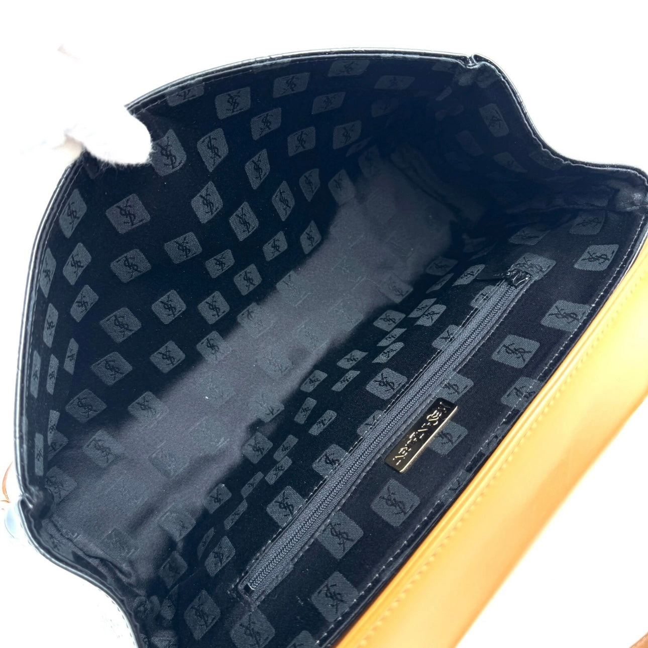 Yves Saint Laurent Leather Hand Bag black brown- Vintage YSL