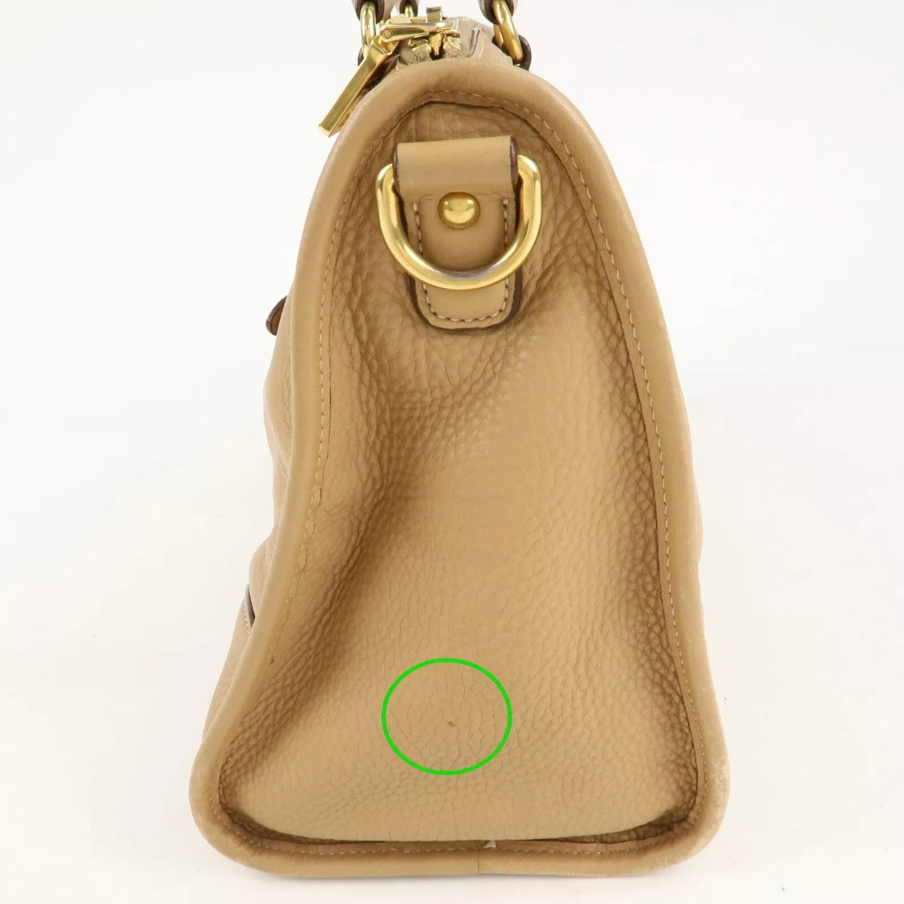 PRADA Logo Leather 2Way Bag - Beige, Leather