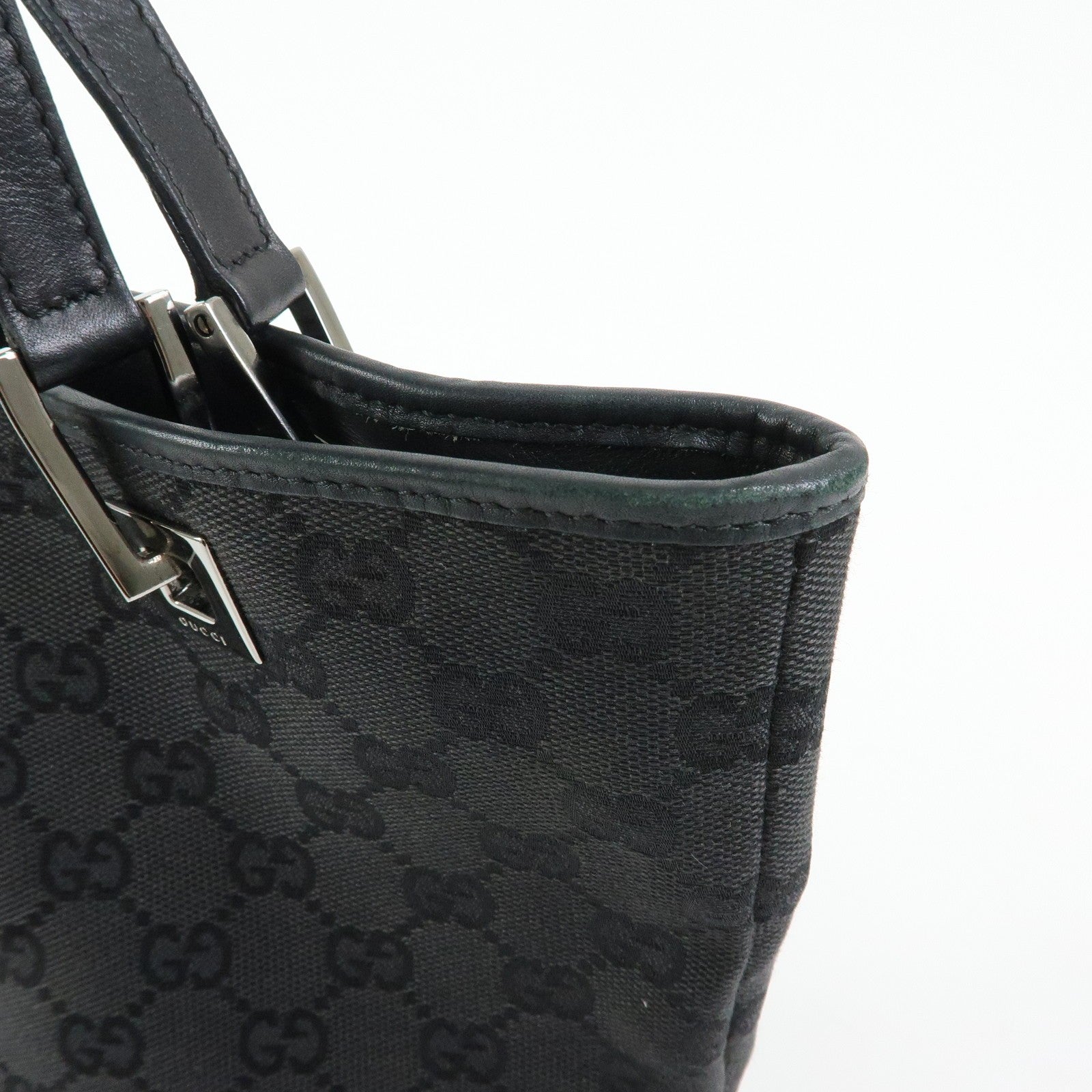 Gucci Tote Bag - Black, GG Canvas, Leather
