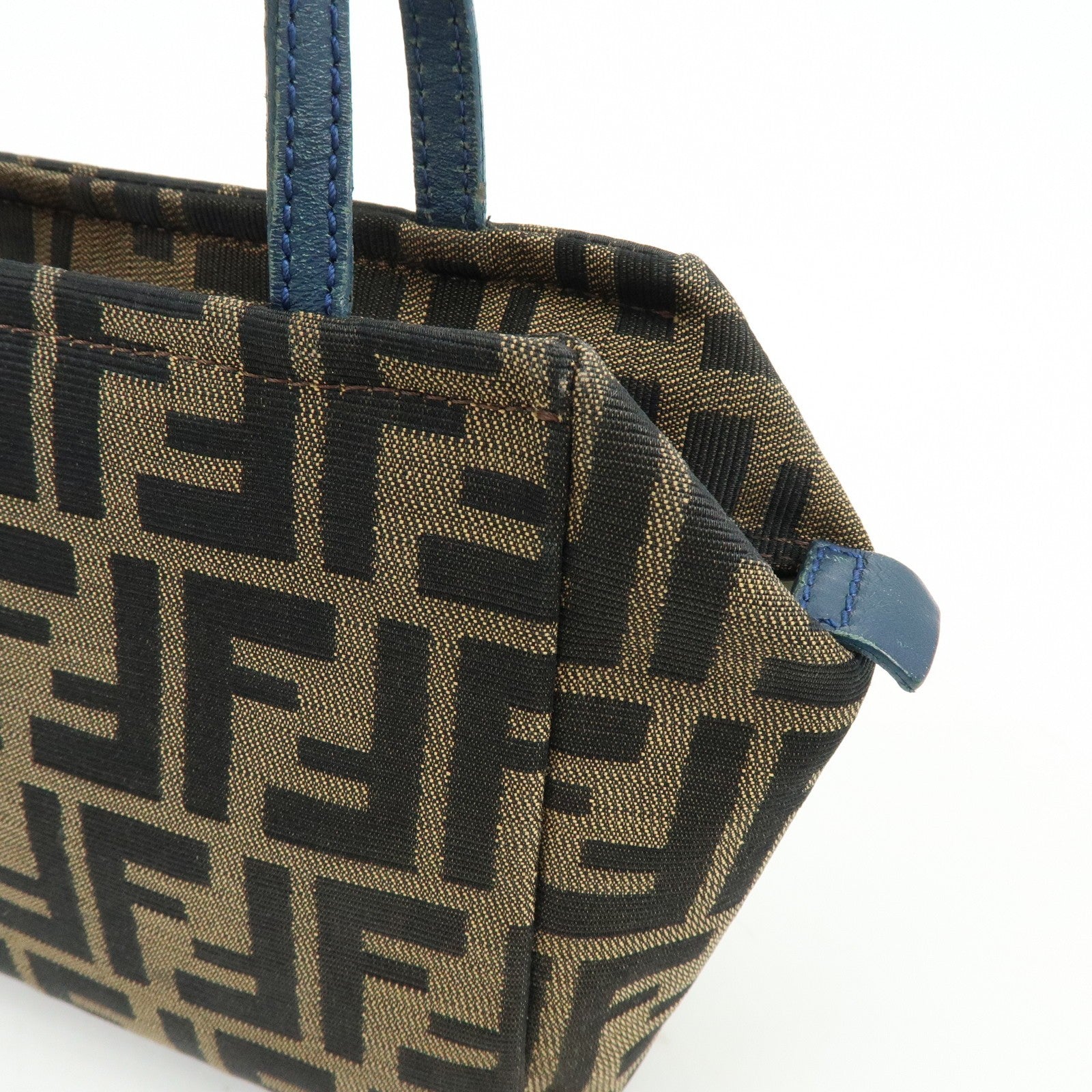 Fendi Hand Bag - Brown, Black, Navy, Canvas, Leather