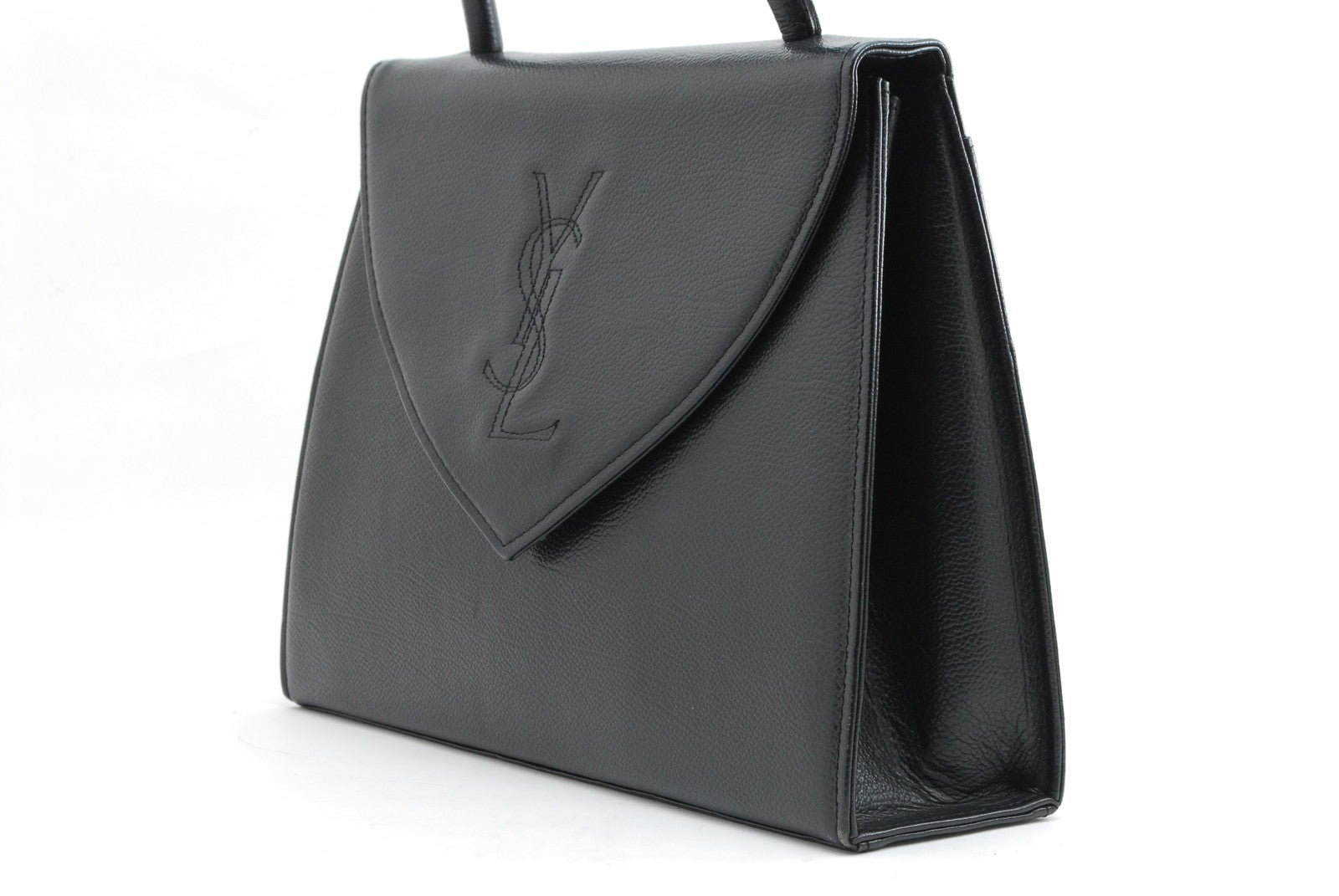 Saint Laurent Vintage Top Handle Handbag - Black, Leather
