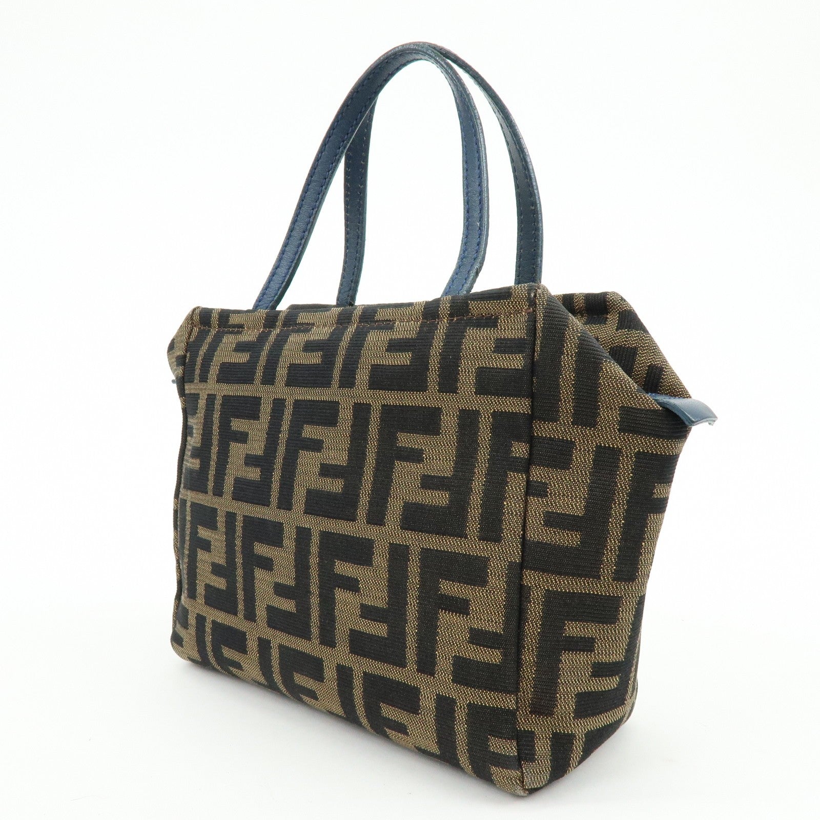 Fendi Hand Bag - Brown, Black, Navy, Canvas, Leather