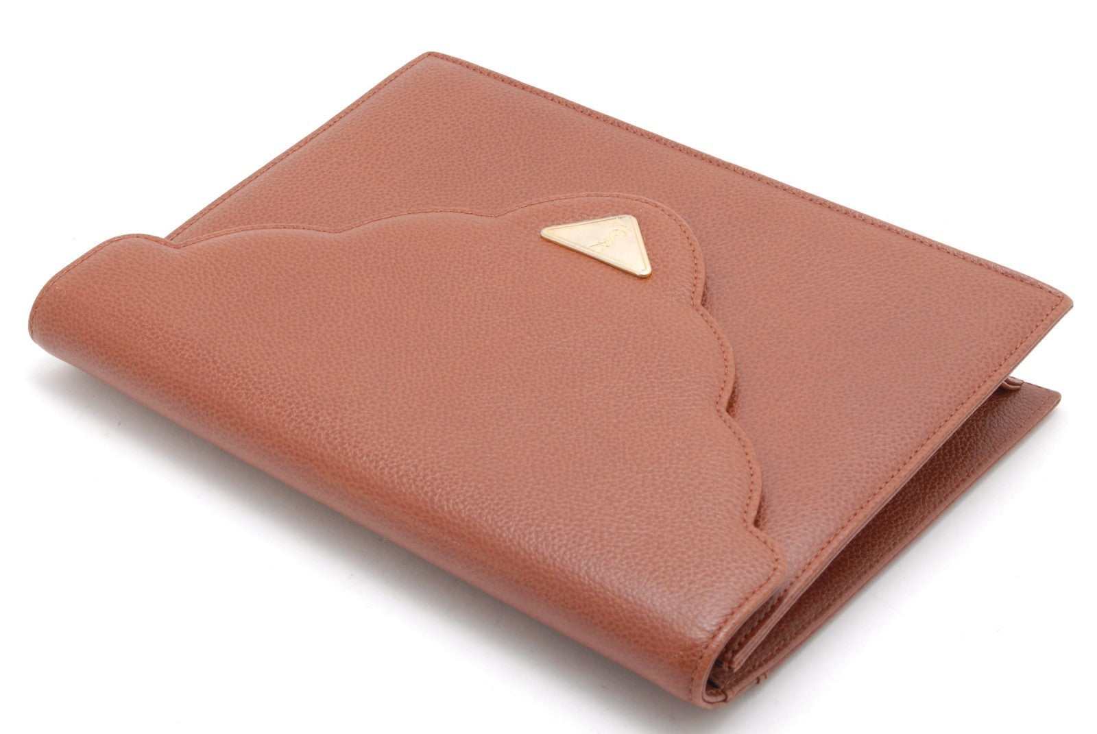 Saint Laurent Yves Saint Laurent Envelope Clutch Bag - Brown, Leather
