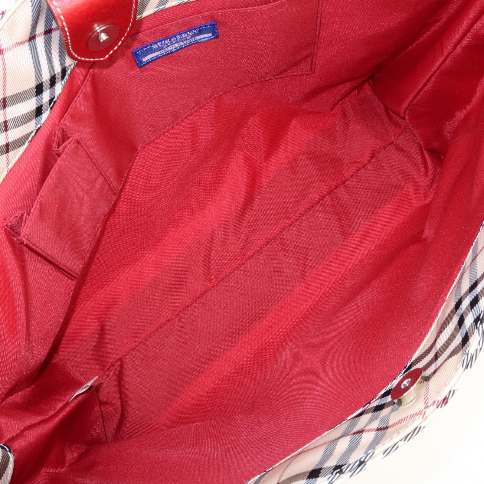 Burberry Blue Label Nova Plaid Tote Bag - Beige, Nylon and Leather