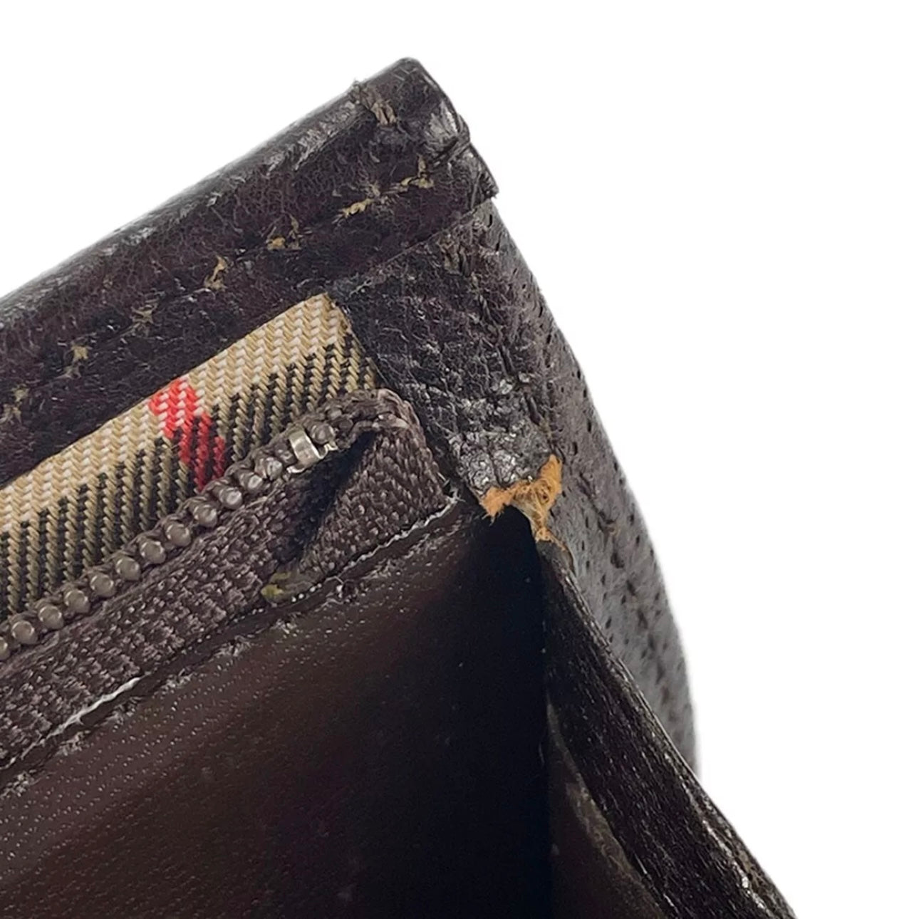 Burberry Leather Fabric Leather Nova Check Clutch