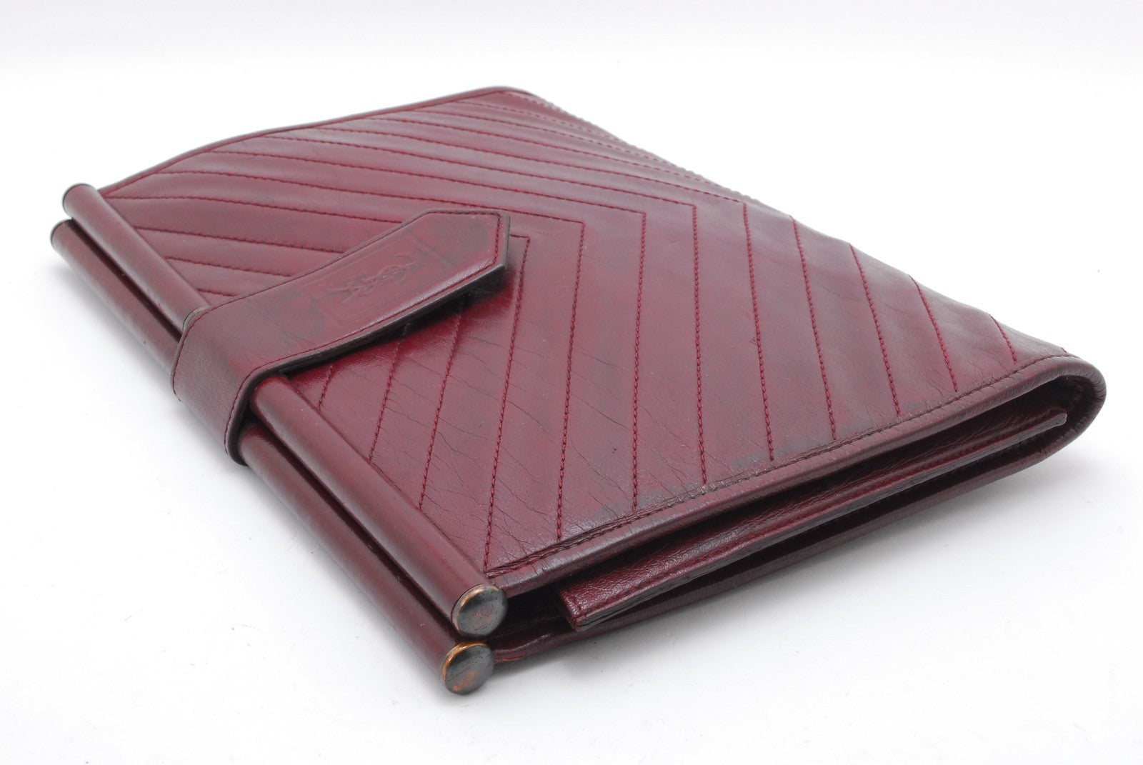 Saint Laurent Yves Clutch Bag - Red Bordeaux, Leather