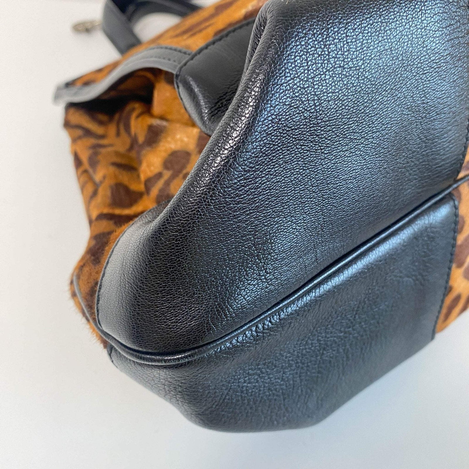 Celine Leopard Top Handle Bag - Brown, Pony Hair