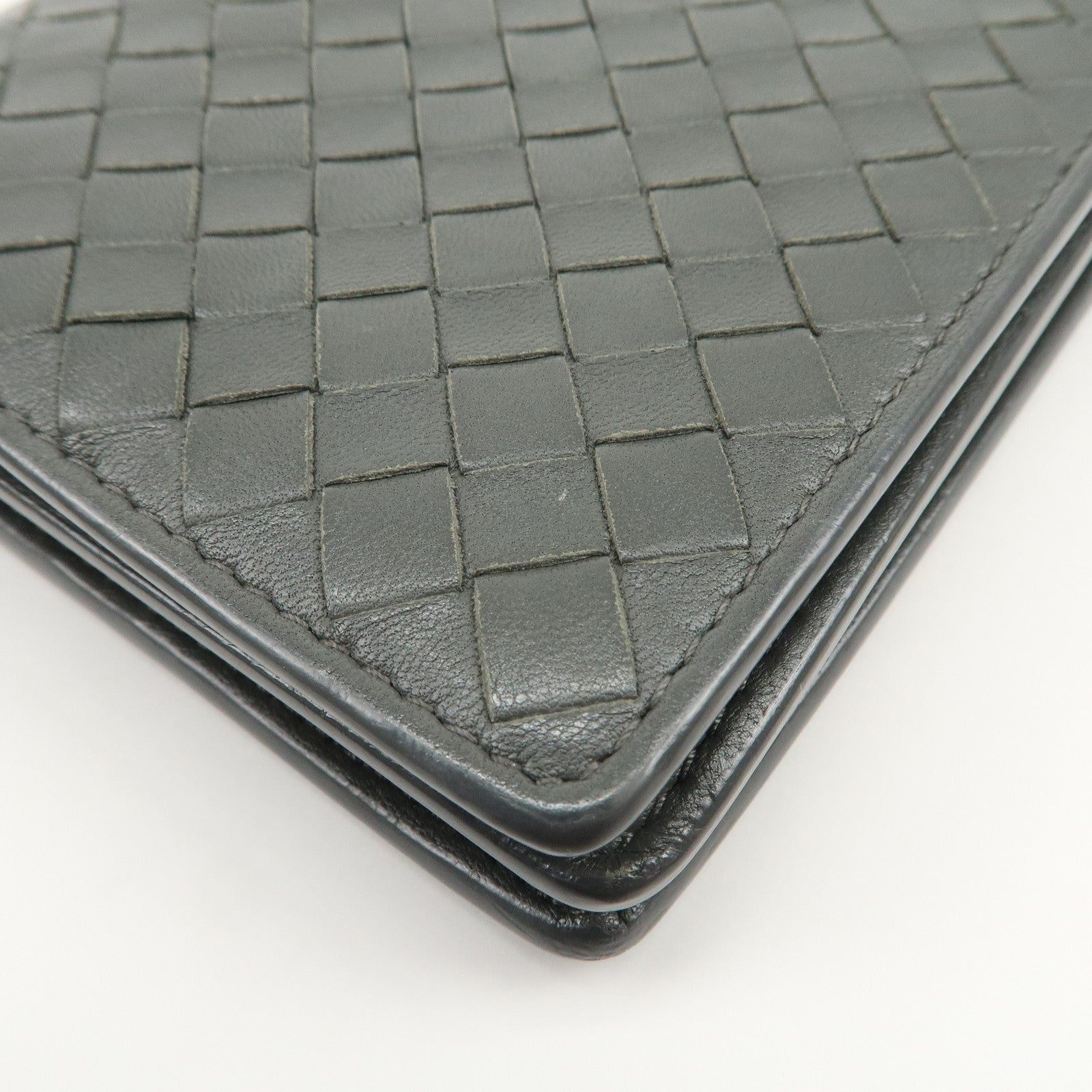 Bottega Veneta Intrecciato Leather Chain Long Wallet - Gray, Leather