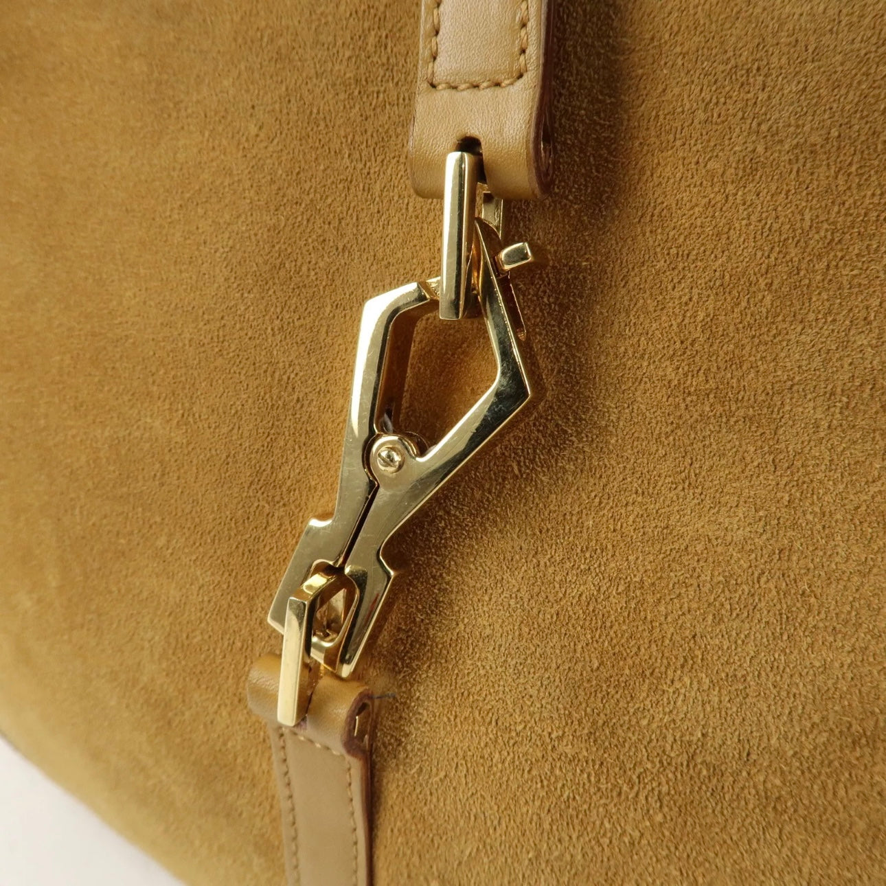 GUCCI Bamboo Suede Leather Shoulder Bag