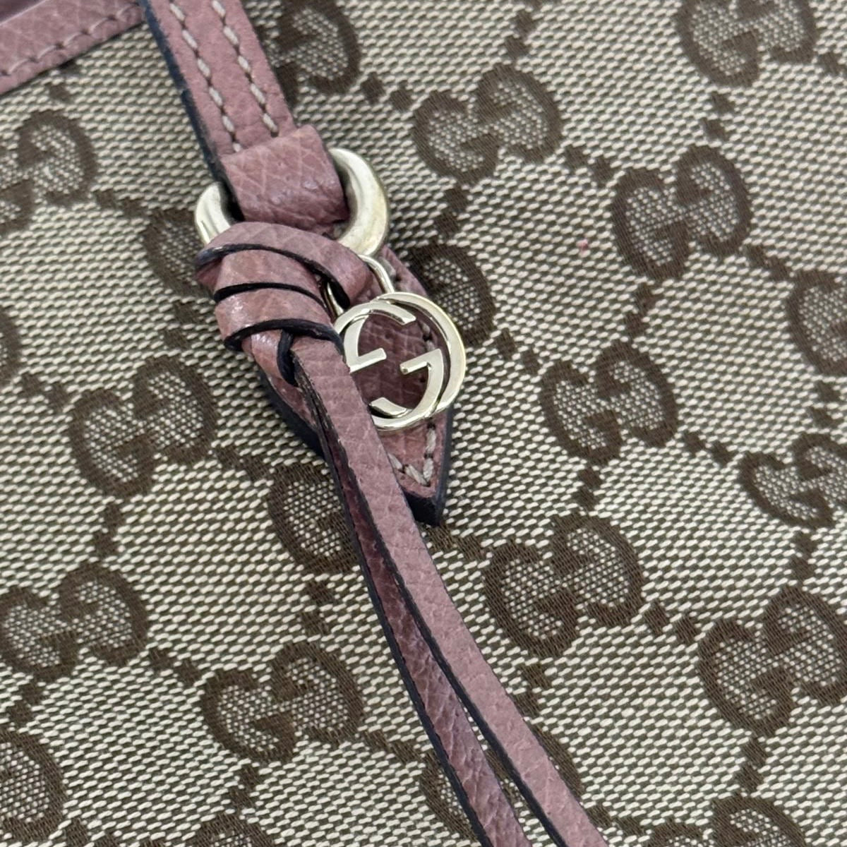 Gucci Beige Pink GG Tote Handbag