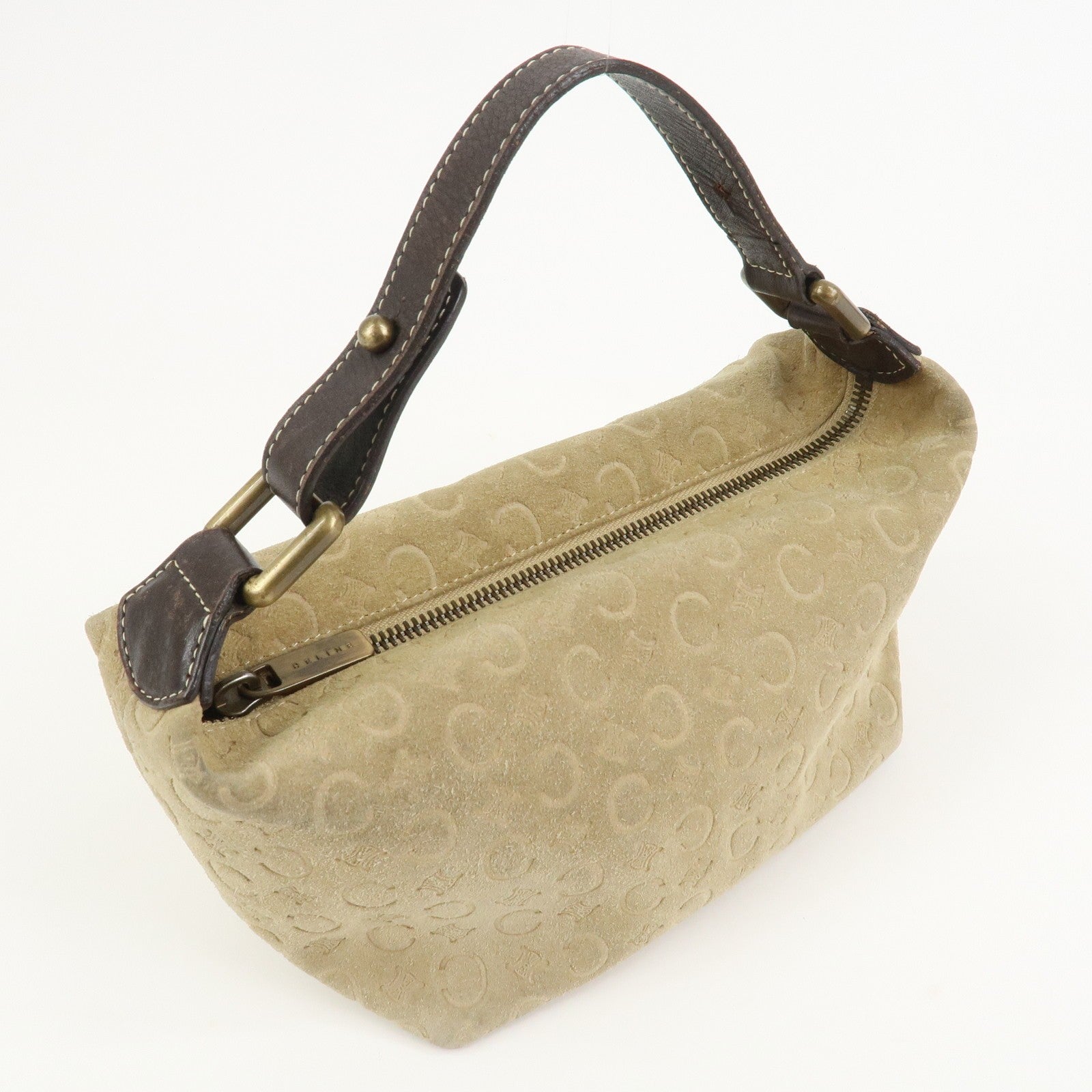 Celine C Macadam Hand Bag - Beige, Suede Leather