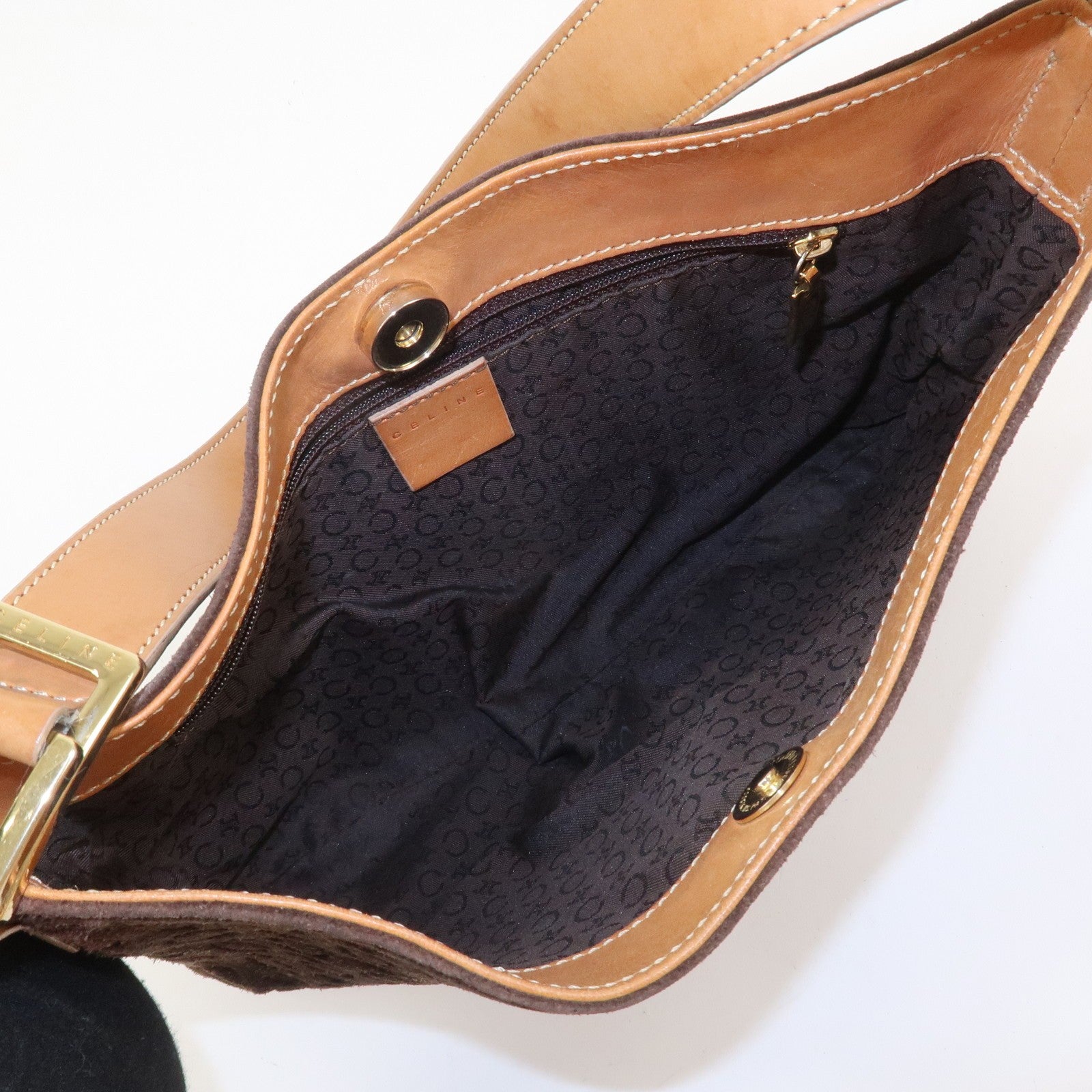 Celine C Macadam Shoulder Bag - Brown, Suede Leather
