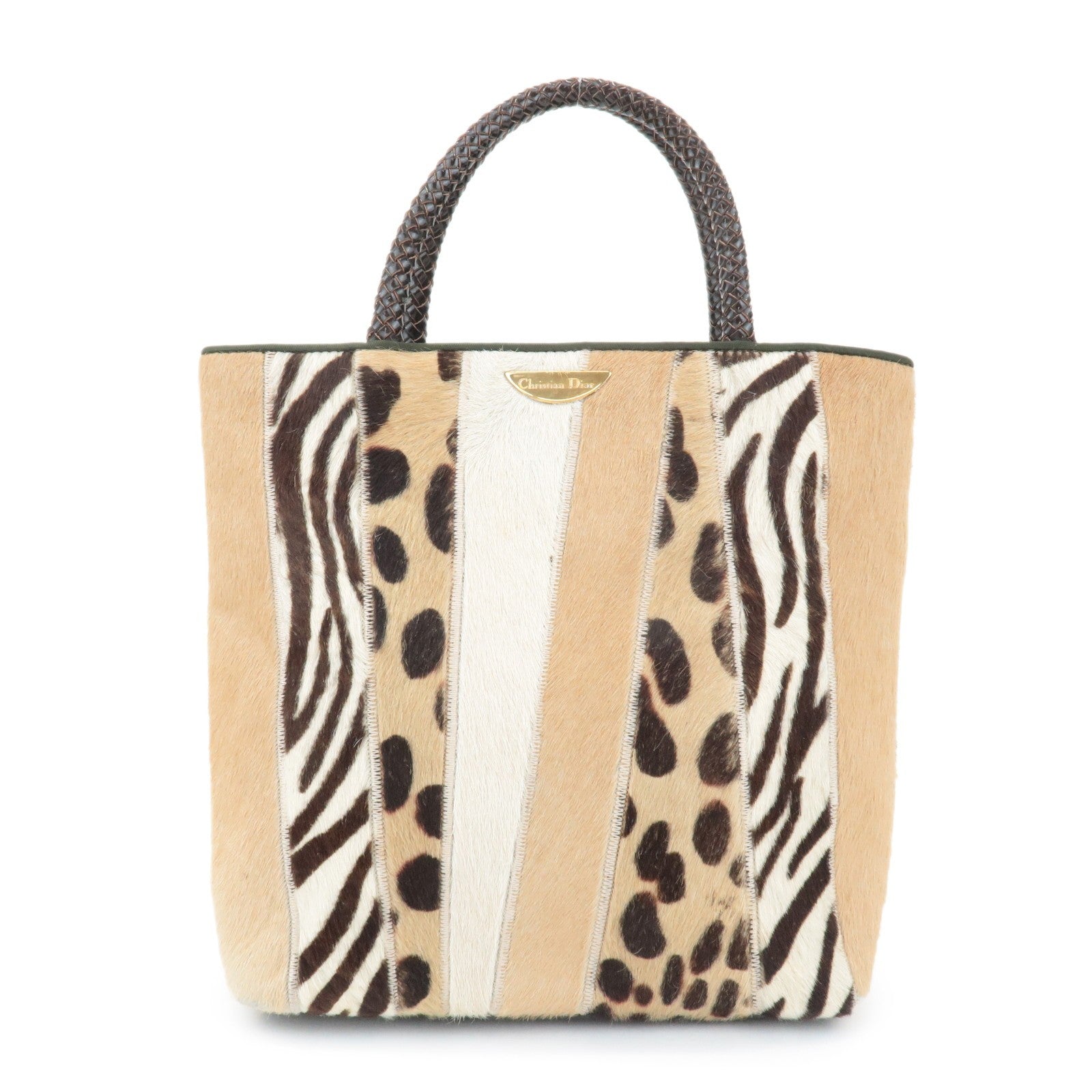 Christian Dior Hand Bag - Beige, Brown, Unborn Calf