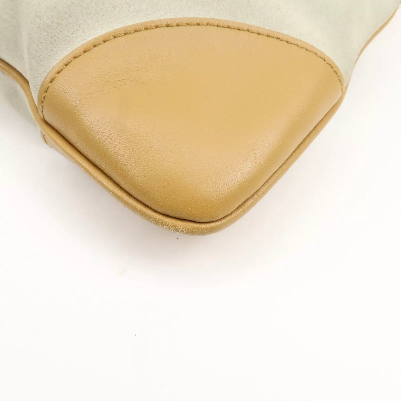 GUCCI Bamboo Suede Leather Shoulder Bag - Gray/Brown, Suede/Leather