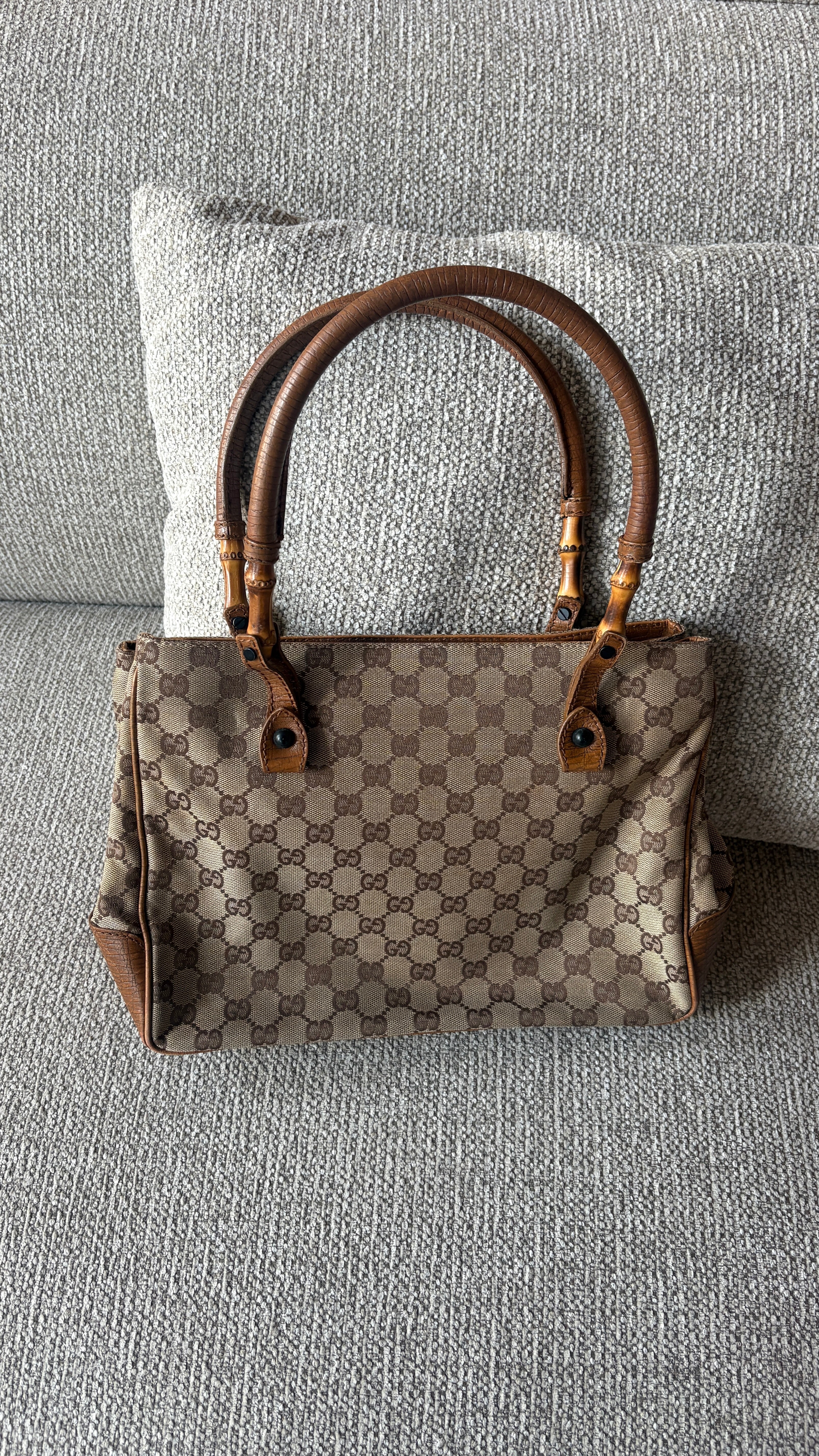 Gucci GG Hand Bag - Brown, Canvas
